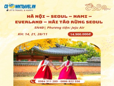 HÀ NỘI – SEOUL – NAMI – EVERLAND – RỪNG SEOUL – HÁI TÁO