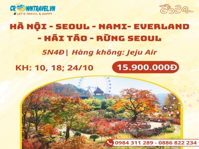 HÀ NỘI - SEOUL - NAMI -  EVERLAND - HÁI TÁO - RỪNG SEOUL