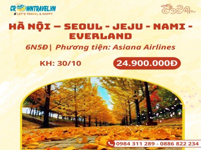 HÀ NỘI – SEOUL - JEJU - NAMI - EVERLAND 