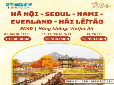 HÀ NỘI - SEOUL - NAMI -  EVERLAND - HÁI LÊ/TÁO