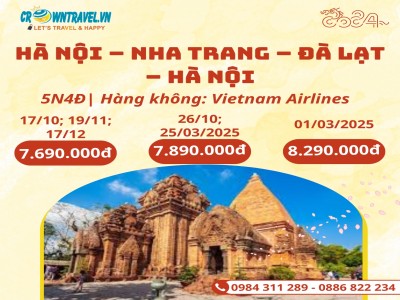 HÀ NỘI - NHA TRANG – ĐÀ LẠT –  HÀ NỘI 5N4Đ