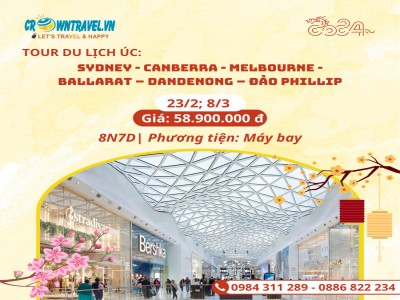 SYDNEY -CANBERRA-MELBOURNE-BALLARAT – DANDENONG – ĐẢO PHILLIP